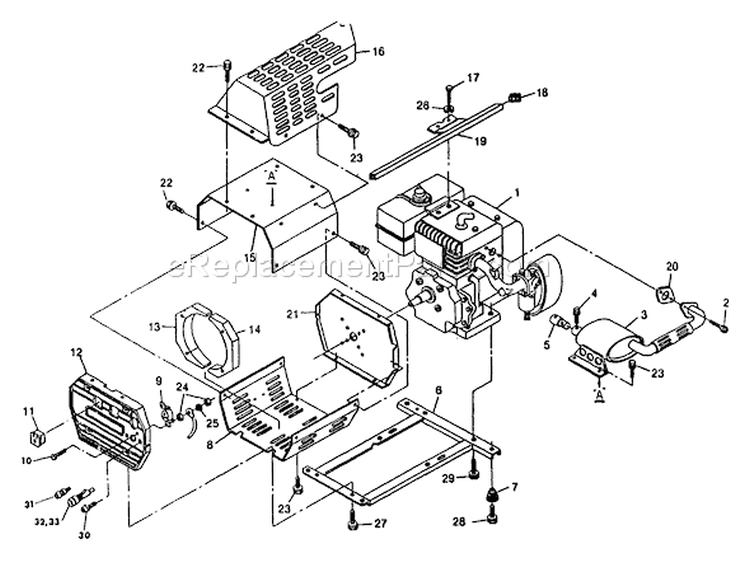 Page E Diagram and Parts List for 8762-1  Briggs and Stratton Generator